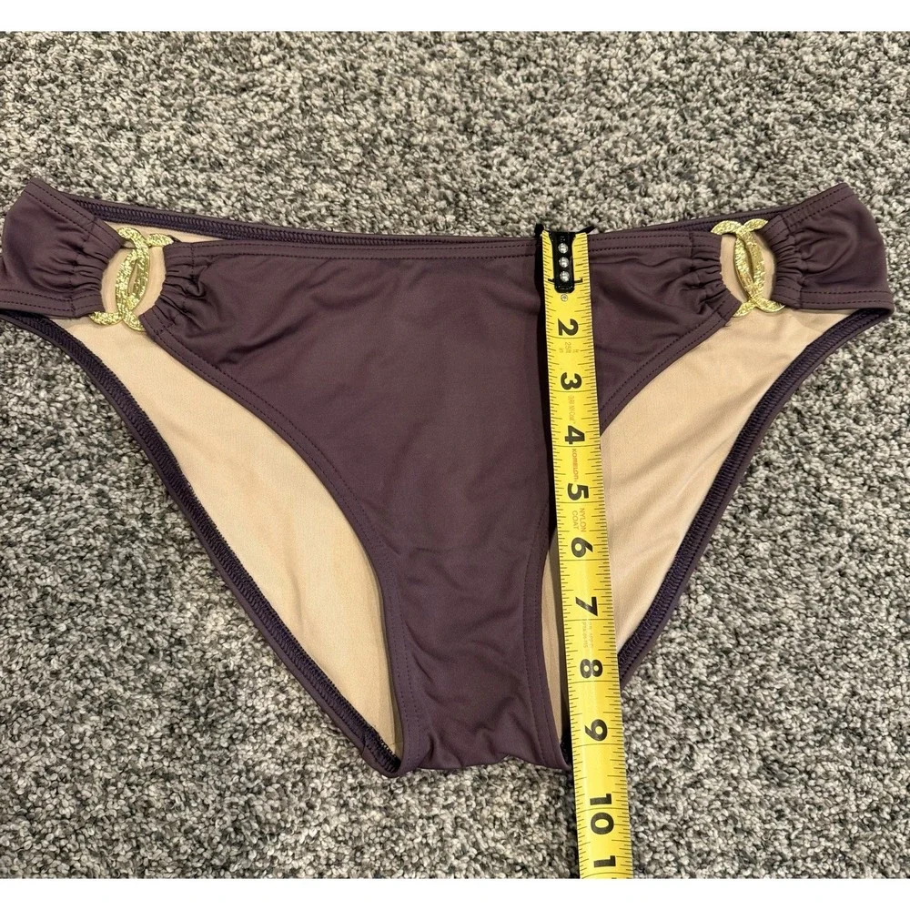 Vintage Y2K Victorias Secret Bikini Set Size Large Gold Hardware Eggplant Purple